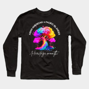 Asian American Pacific Islander Heritage Colorful Tree Long Sleeve T-Shirt